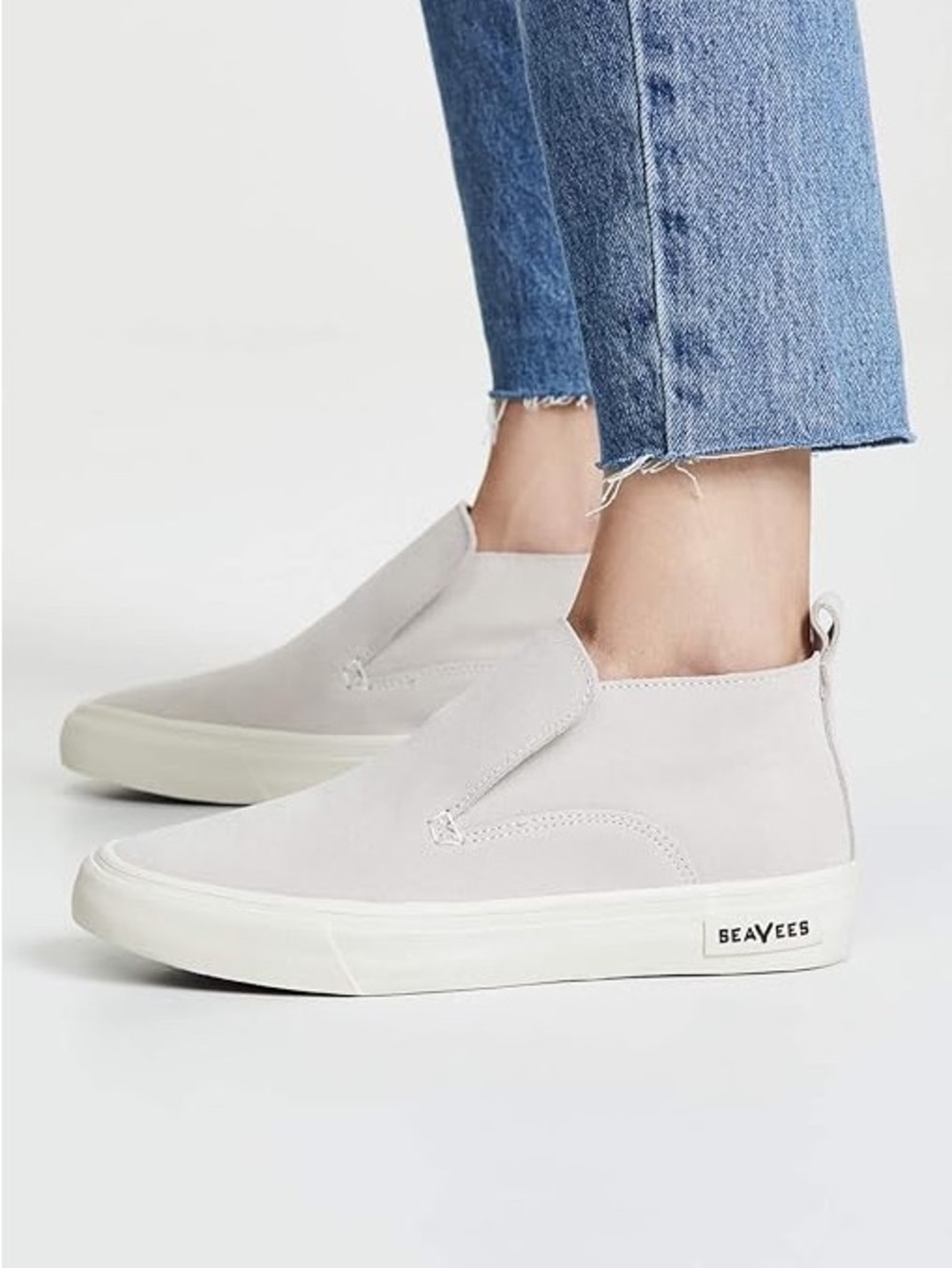 SeaVees Women’s Slip-On High-Top Sneakers in Oyster